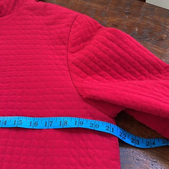 AEROS Kristen Blake Quilted Utility Hooded Jacket Coat Red Gray Lined M - Picture 10 of 11